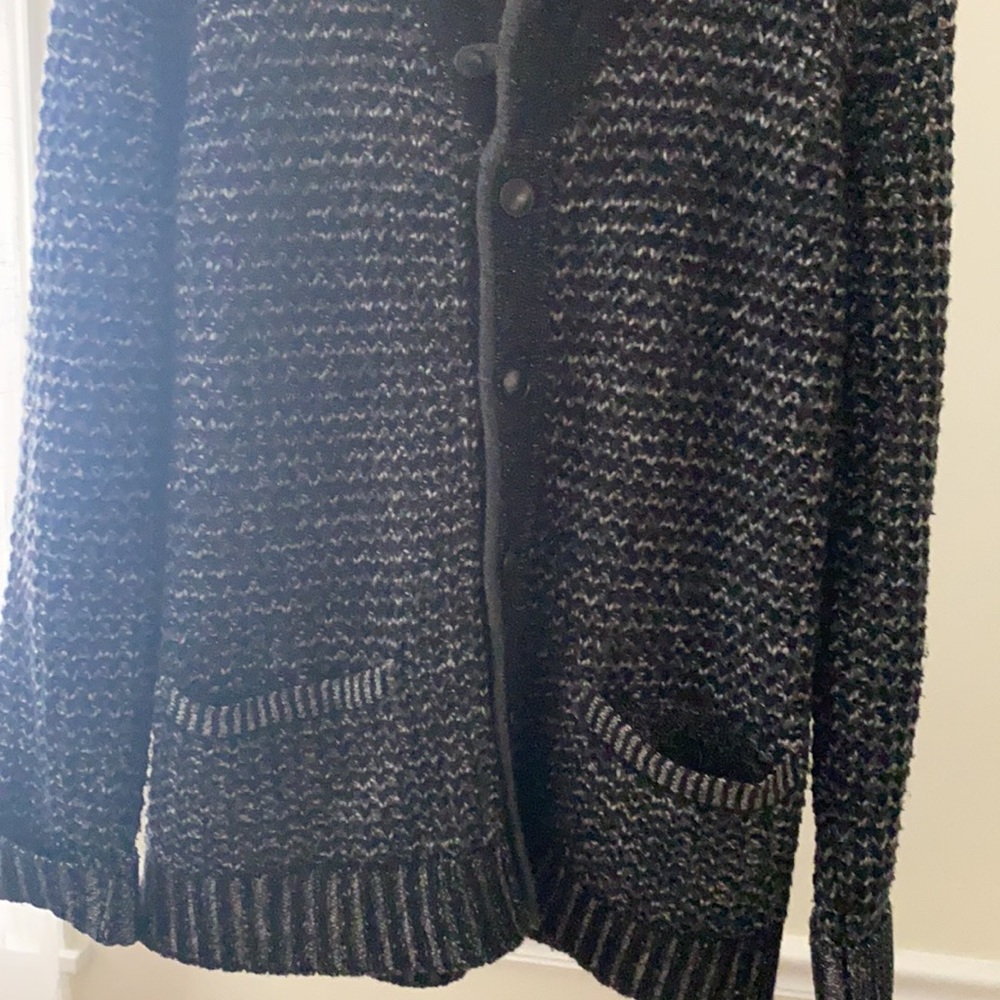 Neiman Marcus Rag & Bone men’s black/gray cardigan knit sweater Size Large - Picture 4 of 9